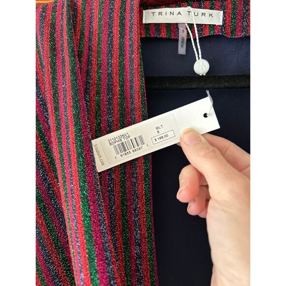 Trina Turk Sophie Top- shimmery multicolor size small NWT - Picture 4 of 8